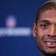 Michael Sam speaks to the media during the 2014 NFL Combine at Lucas Oil Stadium Feb. 22, 2014, in Indianapolis.
Joe Robbins/Getty Images